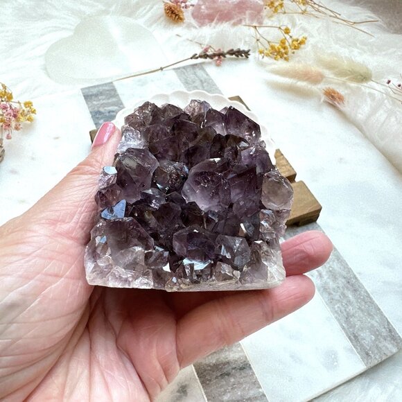 Beautiful Small Amethyst Cut Base | Raw Amethyst Cluster - Picture 4 of 10